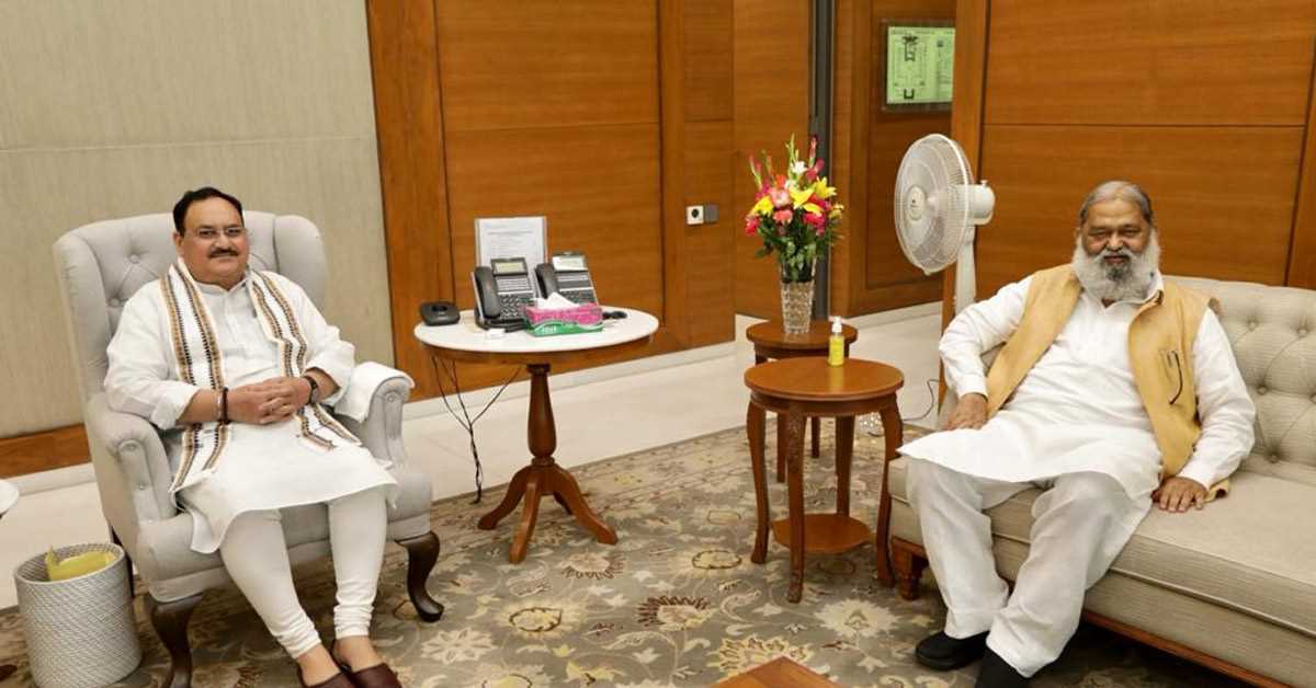 अनिल विज ने की जेपी नड्डा से मुलाकात, हरियाणा में सियासी हलचल तेज